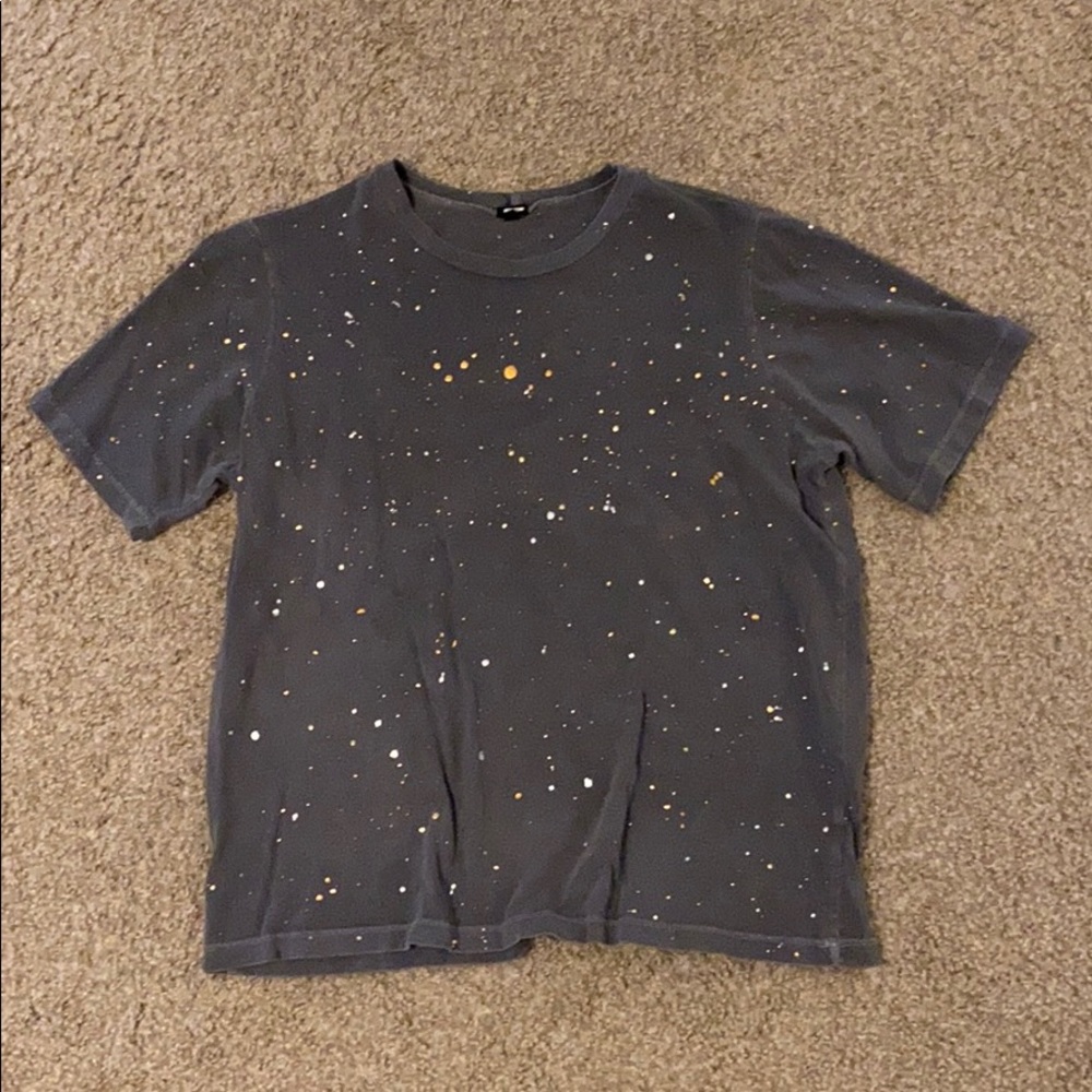 Monrow Gray Splatter Short Sleeve Tee